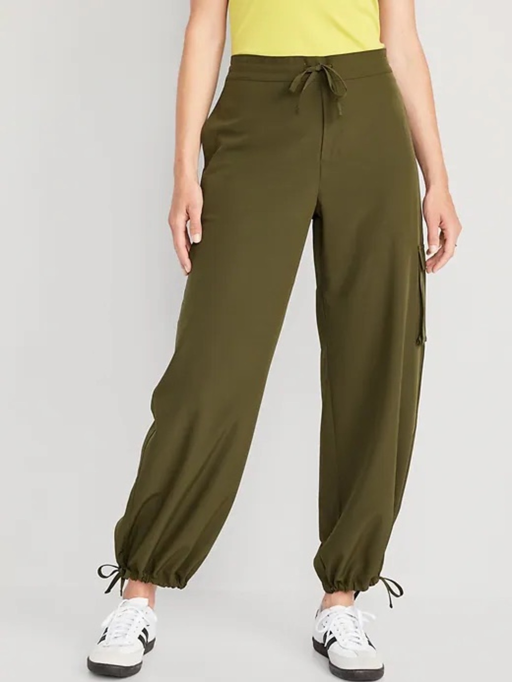 ✨Old Navy Green High-Waist StretchTech QuickDry Wide Leg Cargo Pants Size Small